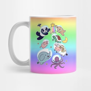 Space Animals Ombre Rainbow Mug